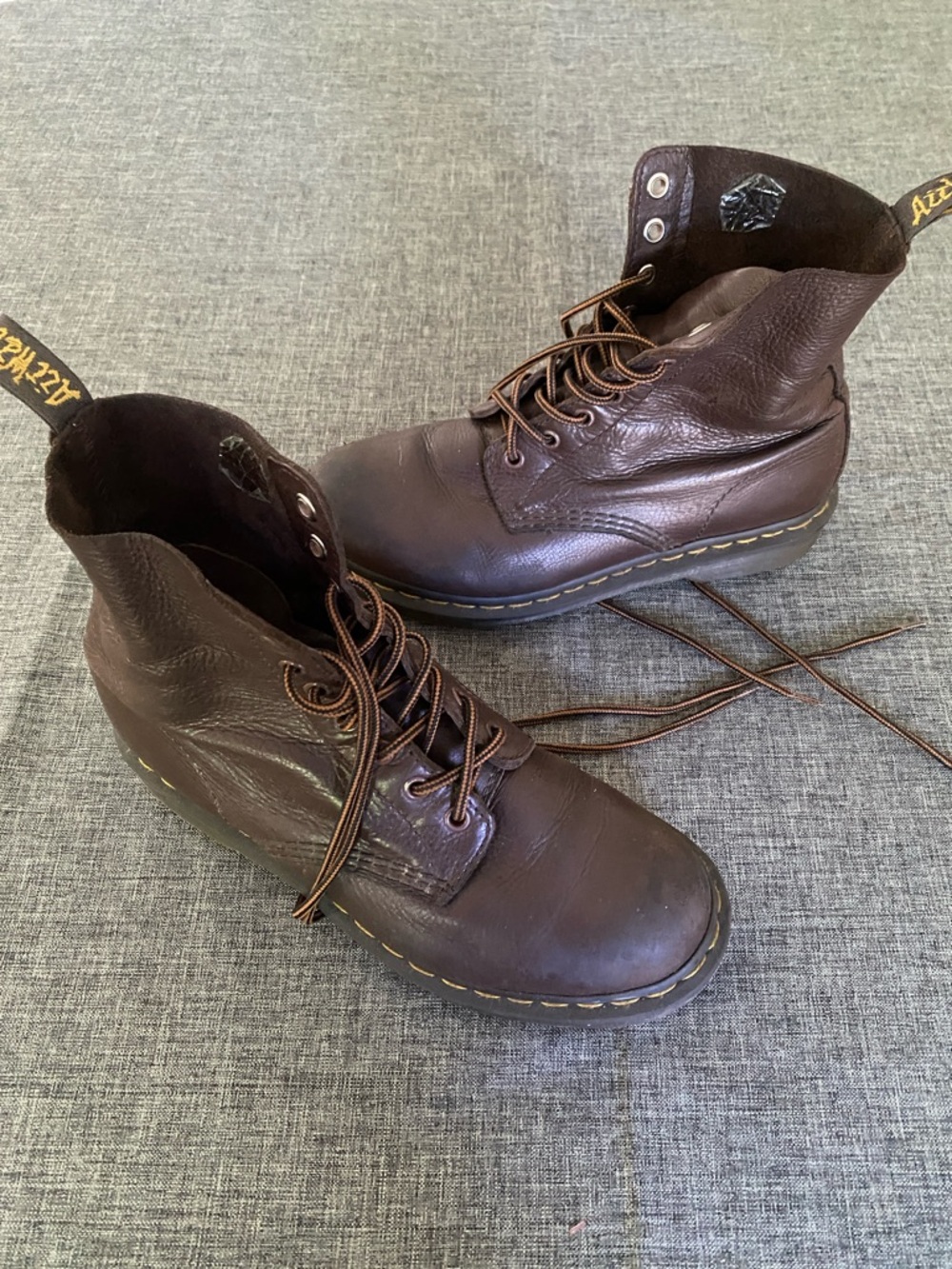 Dr. Martens Brown Leather Soft Leather 1810 Lace-Up Combat Boots
